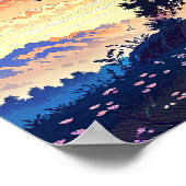 Grand Tree - lebendige Illustrationslandschaft Poster (Ecke)