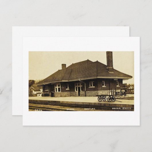 Grand Trunk Depot Pontiac Michigan Postkarte (Vorne/Hinten)