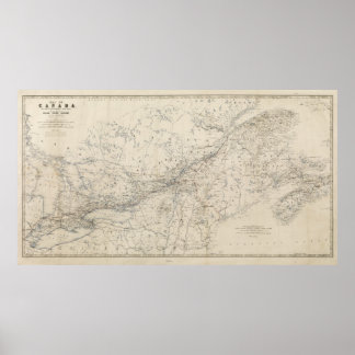 Grand Trunk Railway Map zirka 1860 Poster