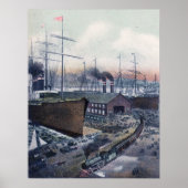 Grand Trunk Ry Portland, Maine Steamship Wharf Poster (Vorne)