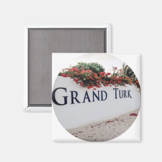 Grand Turk Beach Szene Magnet (Vorderseite/Rückseite)