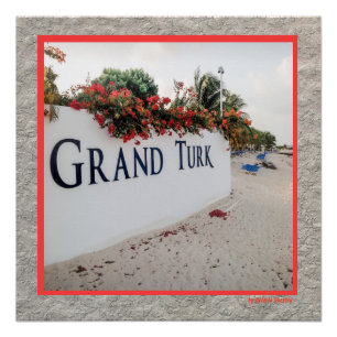 Grand Turk Beach Szene Poster