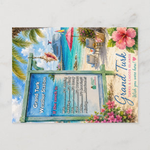Grand Turk Turks und Caicos Conch Wetterstation  Postkarte