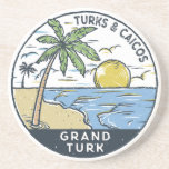 Grand Turk Turks und Caicos Vintag Getränkeuntersetzer<br><div class="desc">Design der Grand Turk Vektorkunst. Grand Turk Island ist die Hauptstadt des Turks und Caicos Archipels,  im Atlantischen Ozean. Er ist mit den Überresten von Salzteichen und Windmühlen aus der Seesalzindustrie der Insel übersät,  die vom 17. bis 20. Jahrhundert weit verbreitet sind.</div>