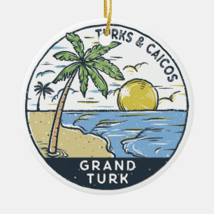 Grand Turk Turks- und Caicos- Vintage Keramik Ornament