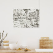 Grand Voyages Alte Antike Allgemeine Karte Welt Poster (Küche)