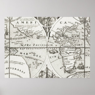 Grand Voyages Alte Antike Allgemeine Karte Welt Poster