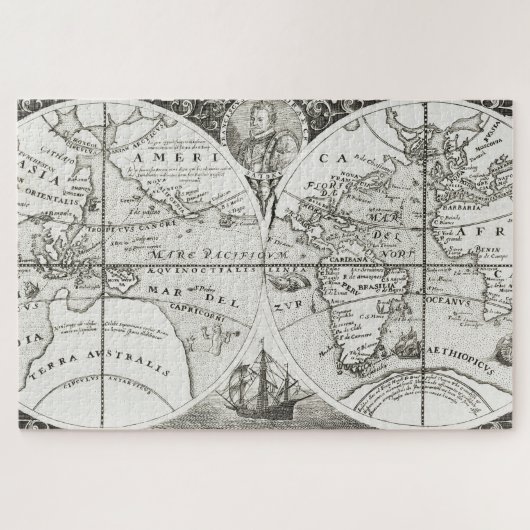 Grand Voyages Alte Antike Allgemeine Karte Welt Puzzle (Horizontal)