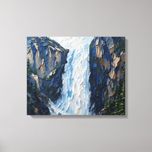 Grand Wfall Wall Art   Premium Wrapped Canvas Leinwanddruck
