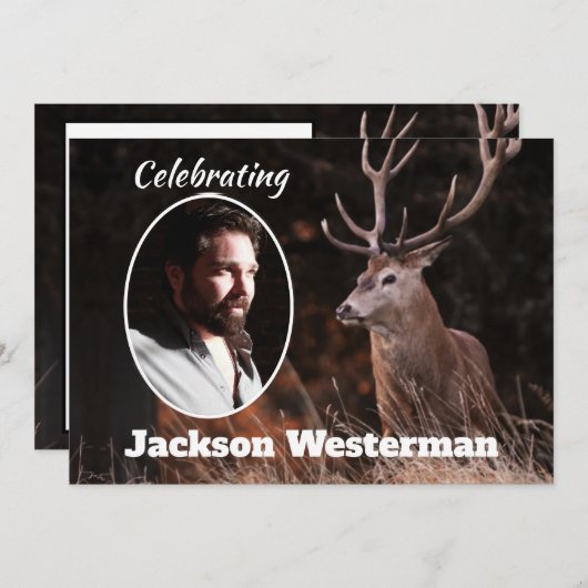 Grand White Schwanz Buck Memorial Einladung (Vorne/Hinten)