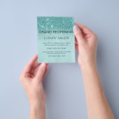 Grand Wiedereröffnung Aquamarines Blue Aqua Glitze Flyer (Gruppe)