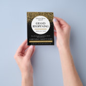 Grand Wiedereröffnung Black Gold Glitzer Salon Fly Flyer (Gruppe)