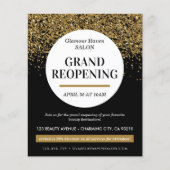 Grand Wiedereröffnung Black Gold Glitzer Salon Fly Flyer (Vorne)