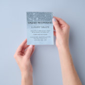 Grand Wiedereröffnung Blue Sparkle Glitzer Salon Flyer (Gruppe)