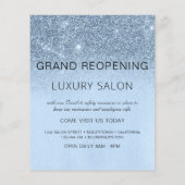 Grand Wiedereröffnung Blue Sparkle Glitzer Salon Flyer (Hinten)