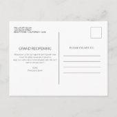 Grand Wiedereröffnung Glam Glitzer Friseur Salon Ankündigungspostkarte (Rückseite)