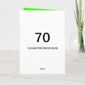 GRANDAD 70. BIRTHDAY CARD KARTE (Rückseite)