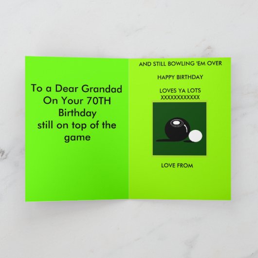 GRANDAD 70. GEBURTSTAG KARTE (Innenseite)