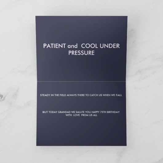 GRANDAD 75. BIRTHDAY CARD KARTE (Innenseite)