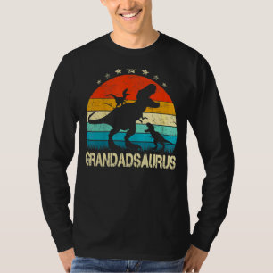 Grandad Dinosaur Grandadsaurus 2 Zwei Kinder Chris T-Shirt
