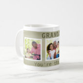Grandad Du bist der beste - 3 Foto Khaki Stripe Kaffeetasse (Vorderseite Links)