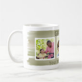 Grandad Du bist der beste - 3 Foto Khaki Stripe Kaffeetasse (Links)