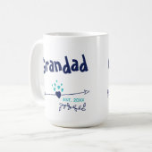 Grandad Est 20xx - Herz & Pfeile - Zwei Tone Blau Kaffeetasse (Vorderseite Links)