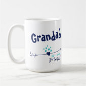 Grandad Est 20xx - Herz & Pfeile - Zwei Tone Blau Kaffeetasse (Links)