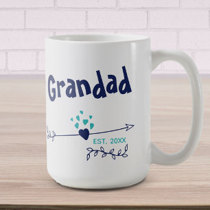 Grandad Est 20xx - Herz & Pfeile - Zwei Tone Blau Kaffeetasse