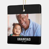 Grandad Established Black White Bold Photo Keramikornament (Links)