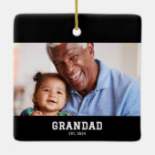 Grandad Established Black White Bold Photo Keramikornament (Rückseite)
