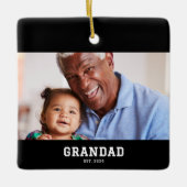 Grandad Established Black White Bold Photo Keramikornament (Vorderseite)