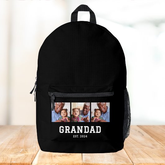 Grandad Established Bold Black 3 Photo Bedruckter Rucksack
