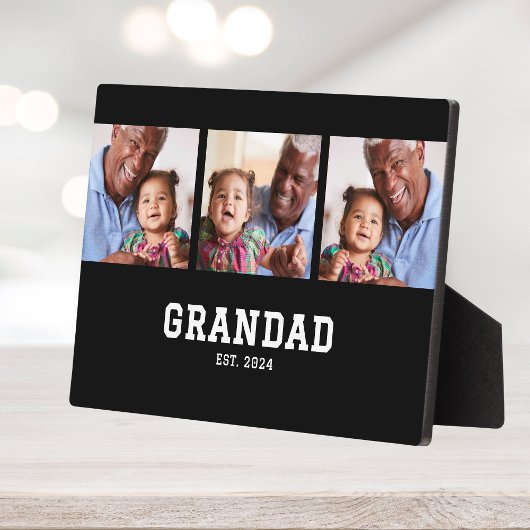 Grandad Established Elegant Bold Black 3 Photo Fotoplatte
