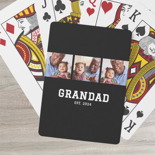 Grandad Established Modern Bold Bold Black 3 Photo Spielkarten