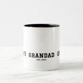 Grandad Established New Grandad Gift Zweifarbige Tasse (Mittel)
