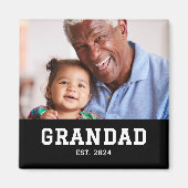 Grandad Established Photo Grandparent's Day Magnet (Vorne)