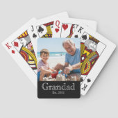 Grandad Established White Bold Minimal Text Photo Spielkarten (Rückseite)