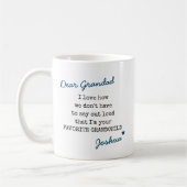Grandad Favorite Grandchild-Schrift Typografie Kaffeetasse (Links)