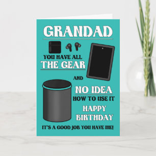 Grandad Geburtstag das ganze Gear keine Idee Karte