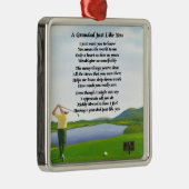Grandad-Gedicht - Golf Silbernes Ornament (Rechts)