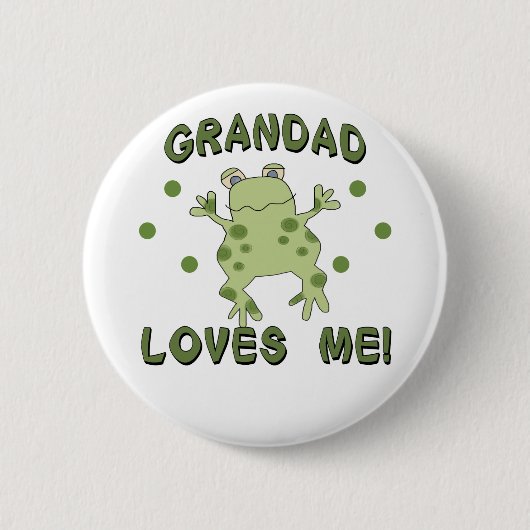 Grandad-Lieben ich Frosch Button (Vorderseite)