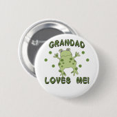 Grandad-Lieben ich Frosch Button (Vorne & Hinten)