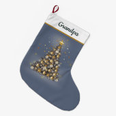 Grandad’s Festive Christmas Stocking – Blue Großer Weihnachtsstrumpf (Vorderansicht (hängend))