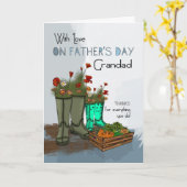 Grandad Vatertagskarte mit Regenstiefeln Karte (Gelbe Blume)