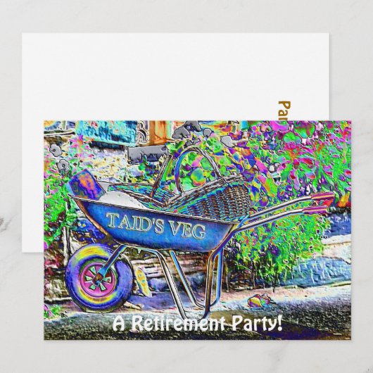 GRANDAD'S WHEELBARROW INVITATION (Vorne/Hinten)