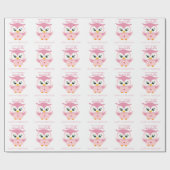 Grandaughter Erster Geburtstag Niedlich rosa Ochse Geschenkpapier (Flach)