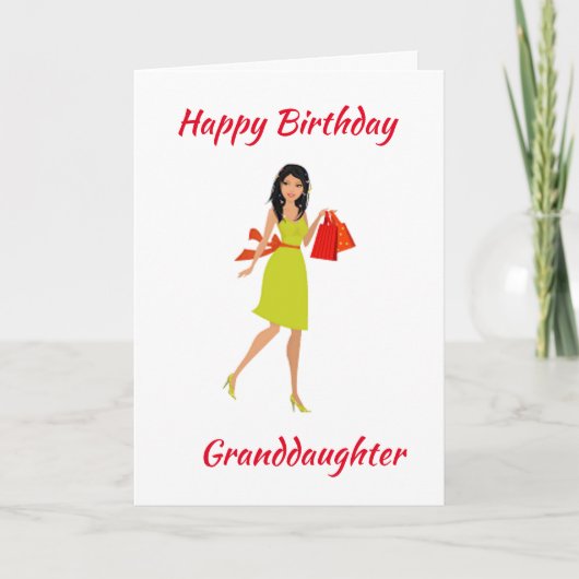 "GRANDAUGHTER" GLÜCKLICHE BIRTHDAY-KARTE KARTE (Vorderseite)
