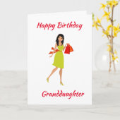 "GRANDAUGHTER" GLÜCKLICHE BIRTHDAY-KARTE KARTE (Gelbe Blume)