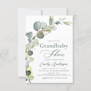 Grandbaby Duwer Greenery Eukalyptus Einladungen